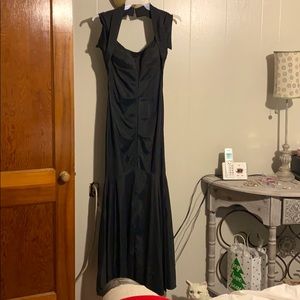Black satin dress